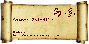 Szenti Zoltán névjegykártya
