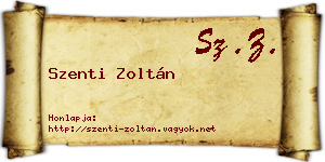 Szenti Zoltán névjegykártya
