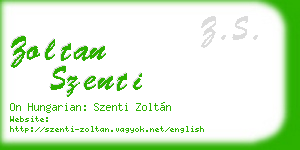zoltan szenti business card